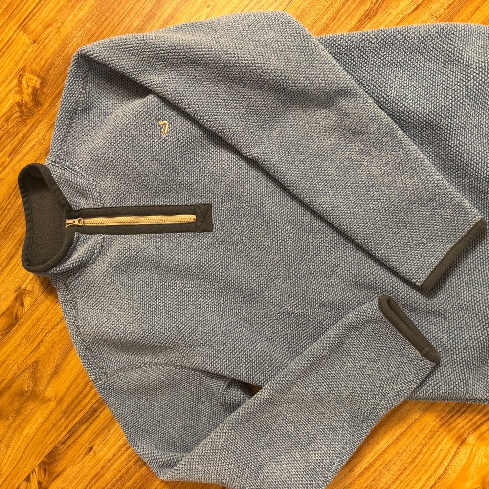 Southern Marsh Men's Heathered Blue Zip-Up Sweater